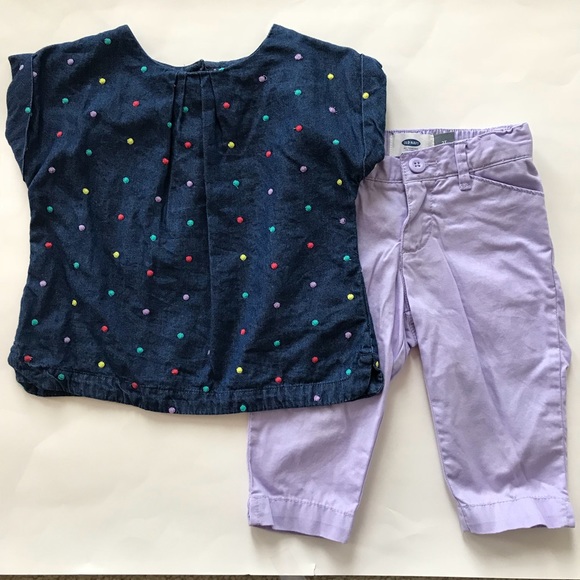 GAP Other - 👫Baby Girl Gap Top & Old Navy Pants Set